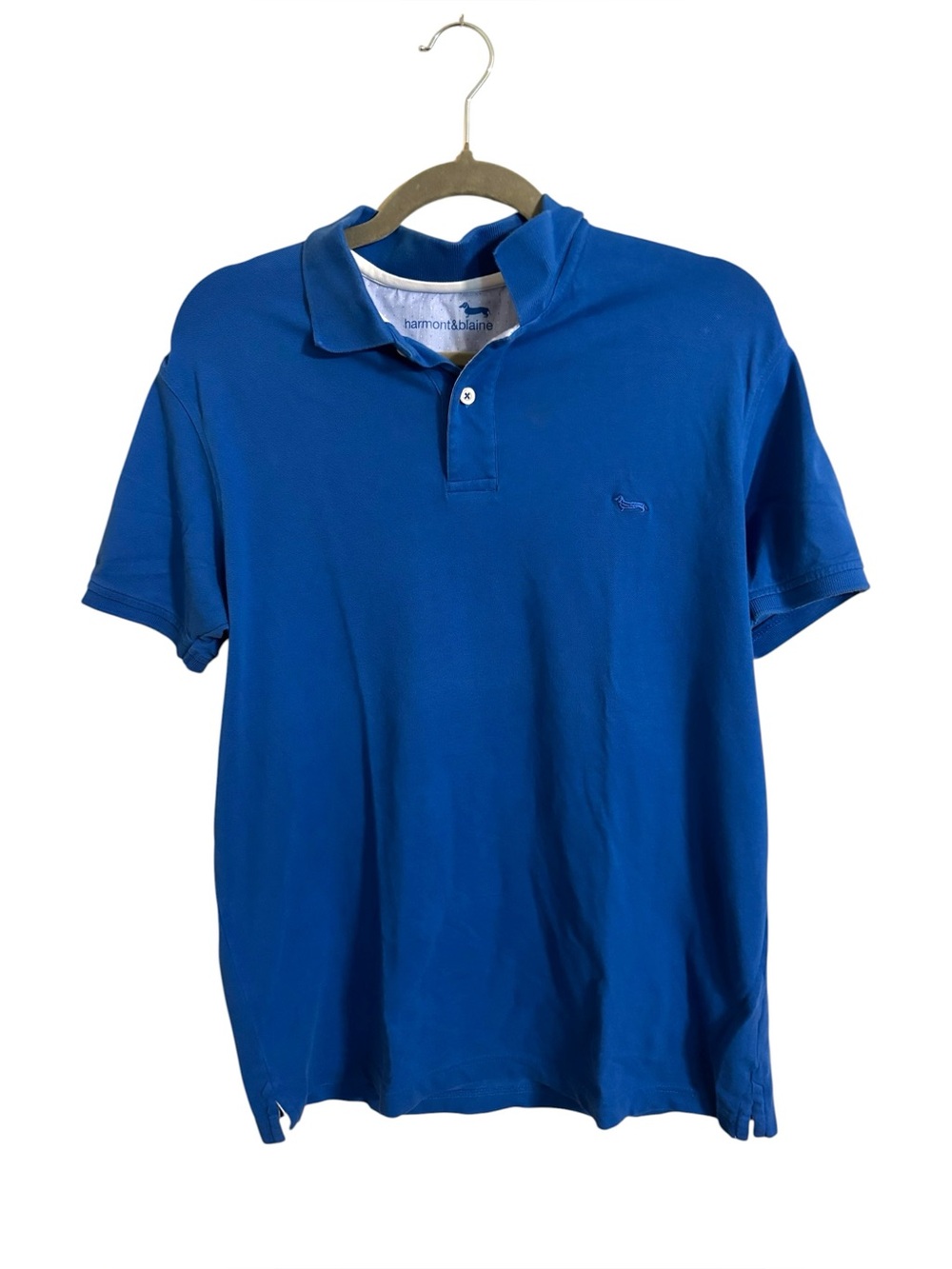 Harmont & Blaine Blue Polo Shirt Dog Logo Mens Large